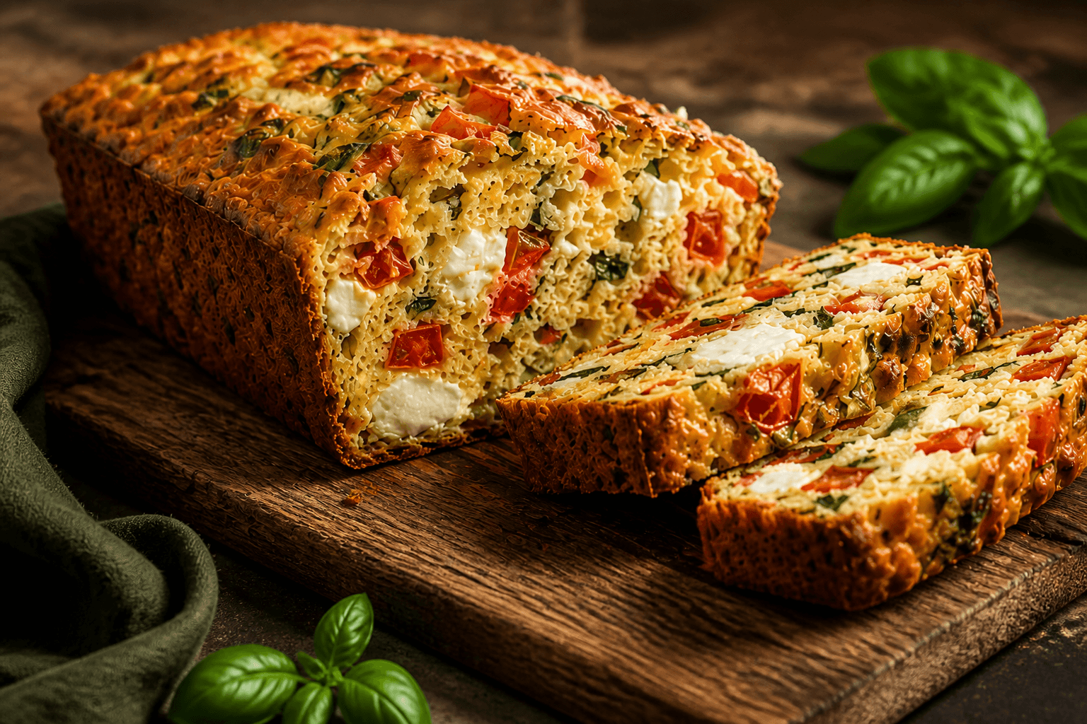 Cake tomate, mozzarella & basilic